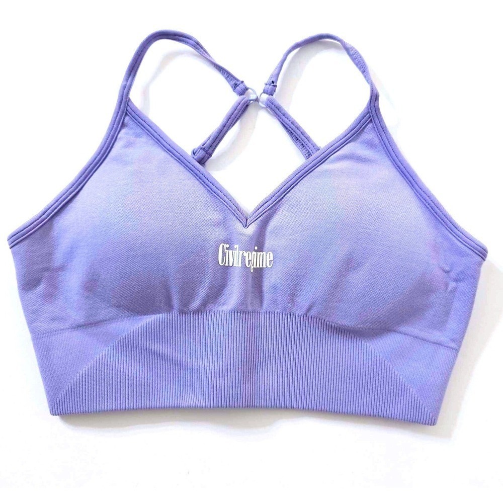 Civil Regime Kelly Seamless Sports Bra Dusty Lavender Purple Small NEW